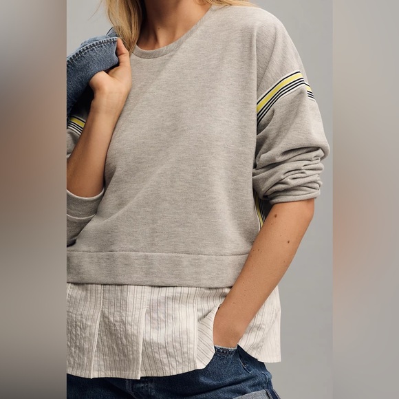 Maeve Stripe Tape Twofer Blouse - Picture 3 of 7